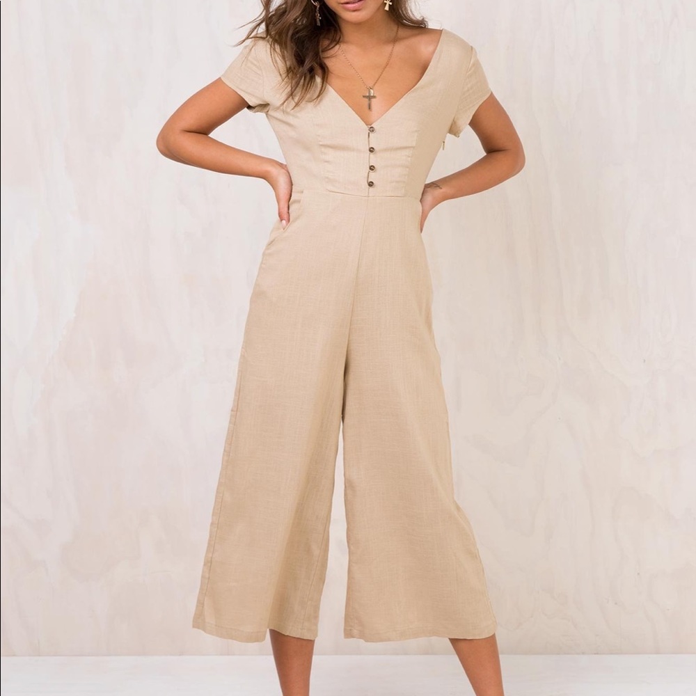 Princess Polly Seven Days Jumpsuit Beige